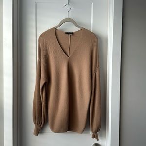 1. State Ribbed Balloon Sleeve Cotton Blend Sweater